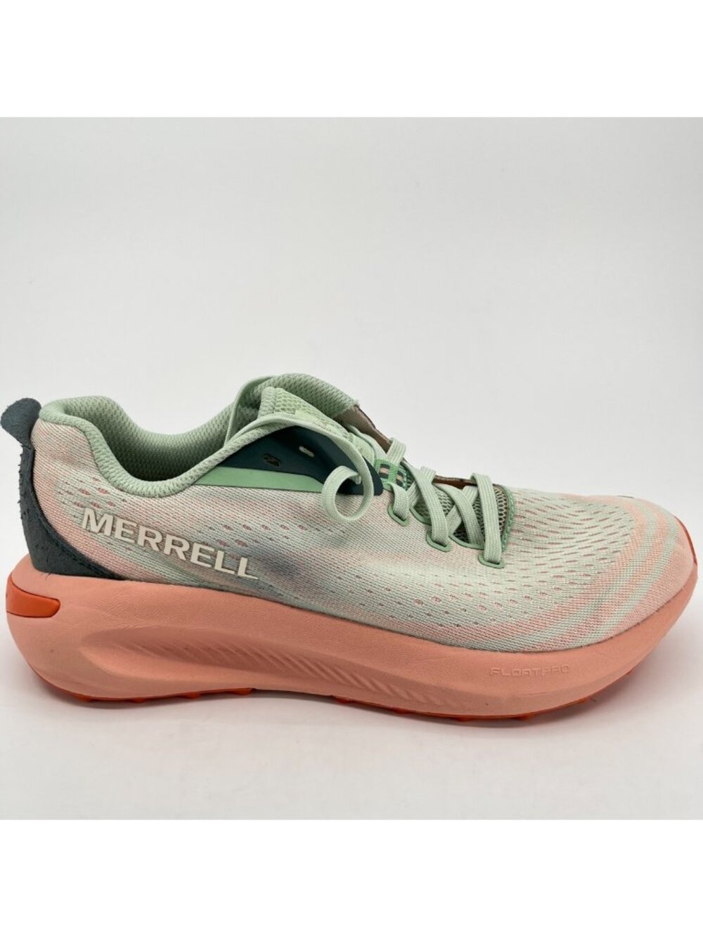 Merrell Morphlite Womens Size 9.5 Green Peach Athletic Running Shoes Sneakers